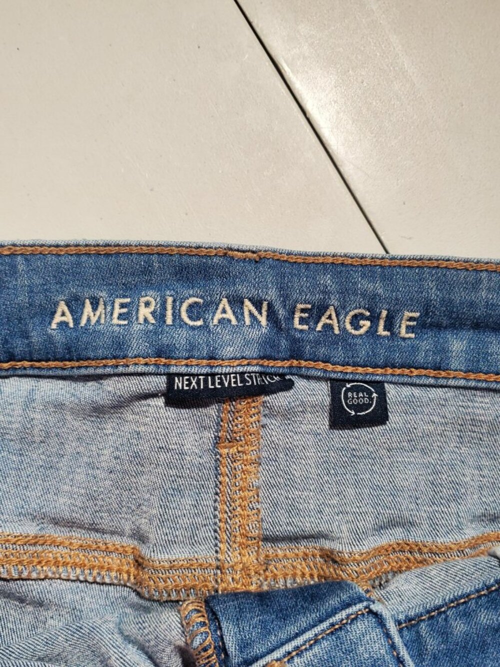 American Eagle High-Rise Shortie Festival Denim Shorts Sz 16 - Picture 3 of 16